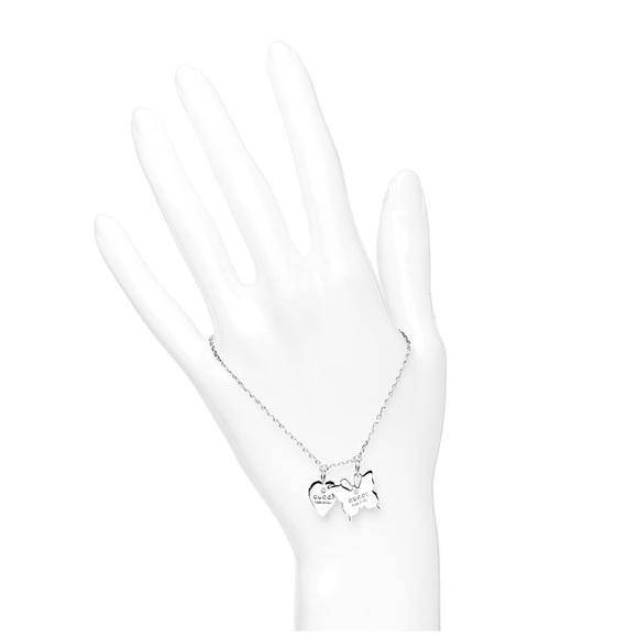 Gucci Heart & Butterfly Silver Logo Charm Bracelet - Picture 4 of 16